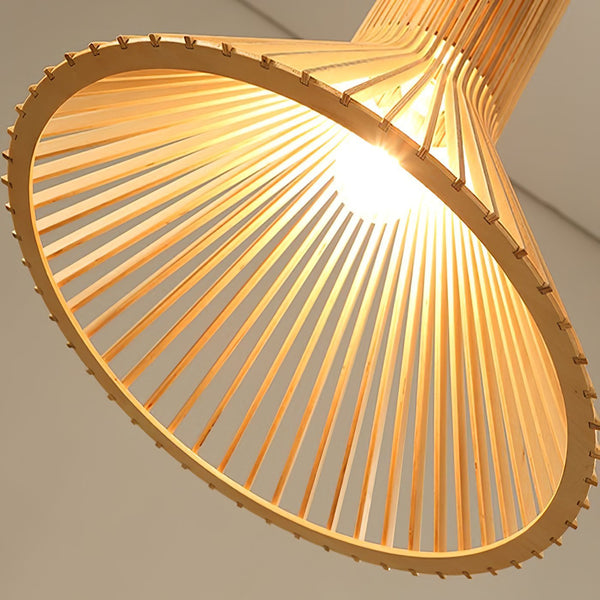 Trumpet Wood Art Pendant Light