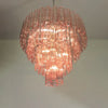 Vintage Murano Pink Glass Chandelier