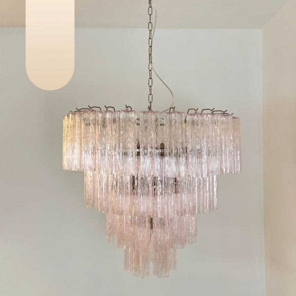 Vintage Murano Pink Glass Chandelier