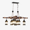Vintage Wood Glass Chandeliers