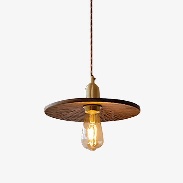 Walnut Saucer Pendant Light