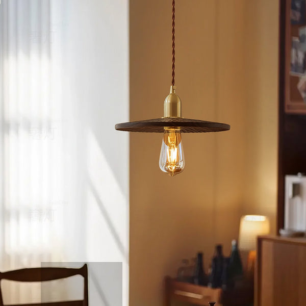 Walnut Saucer Pendant Light