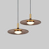 Walnut Wood Dish Pendant Light