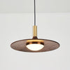 Walnut Wood Dish Pendant Light