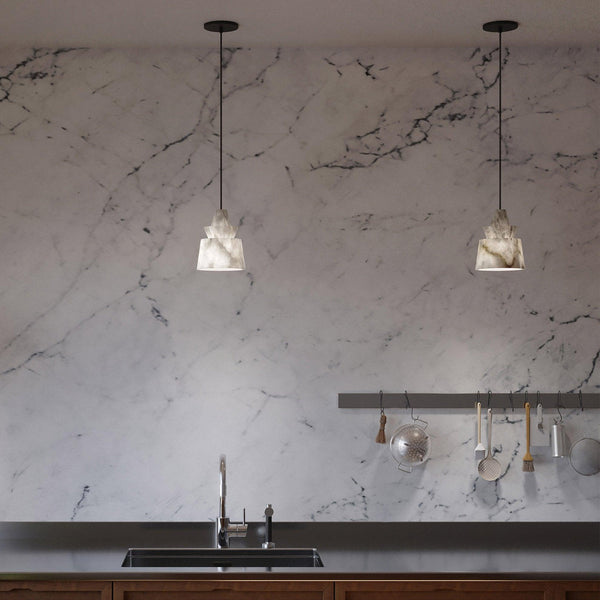 White Alabaster Pendant Light