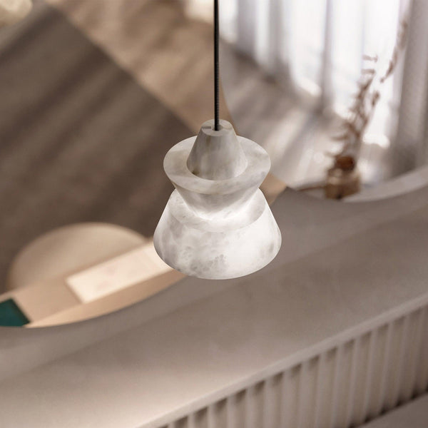 White Alabaster Pendant Light