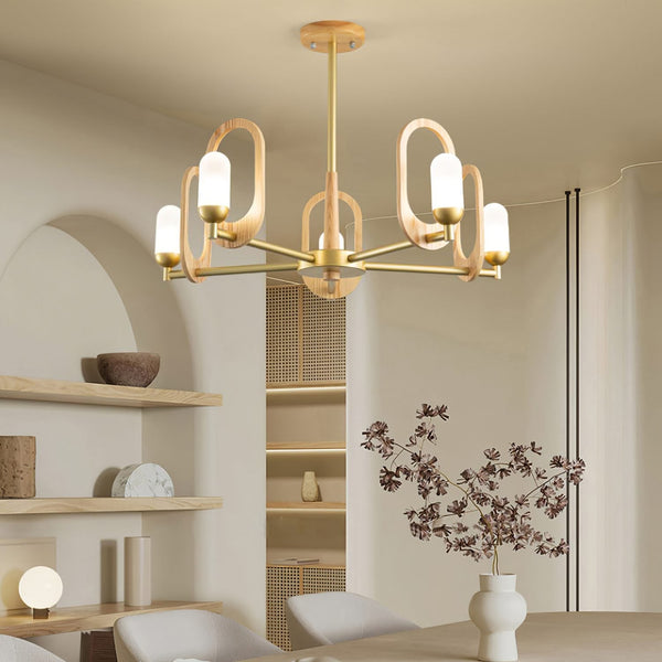 Wood Art Halo Chandelier