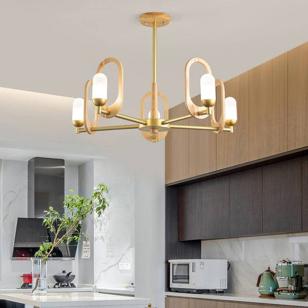 Wood Art Halo Chandelier