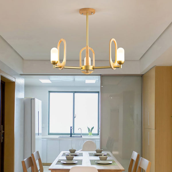 Wood Art Halo Chandelier