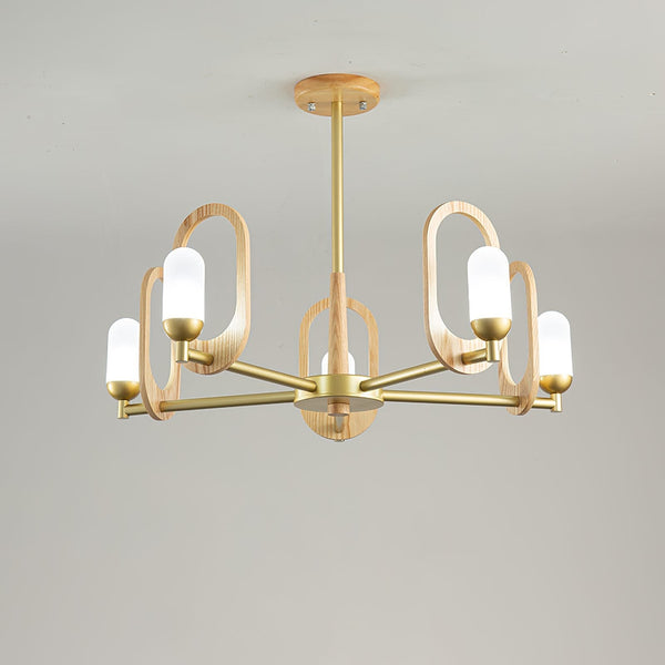 Wood Art Halo Chandelier