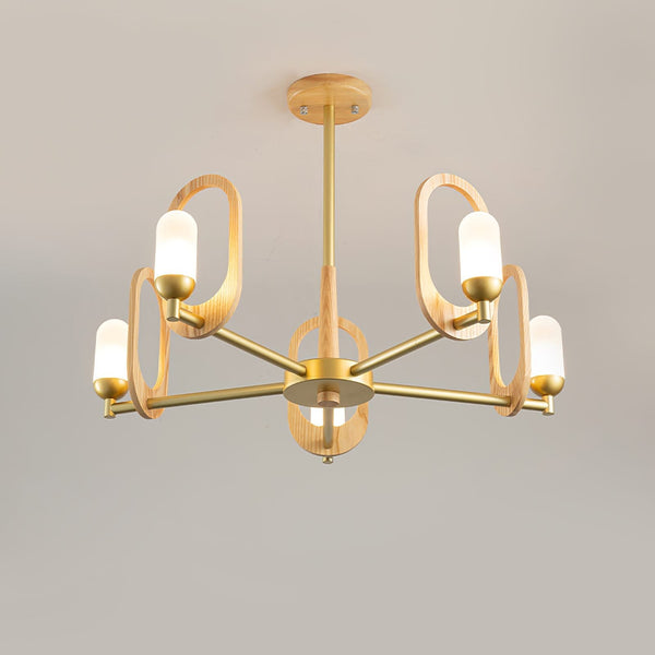 Wood Art Halo Chandelier