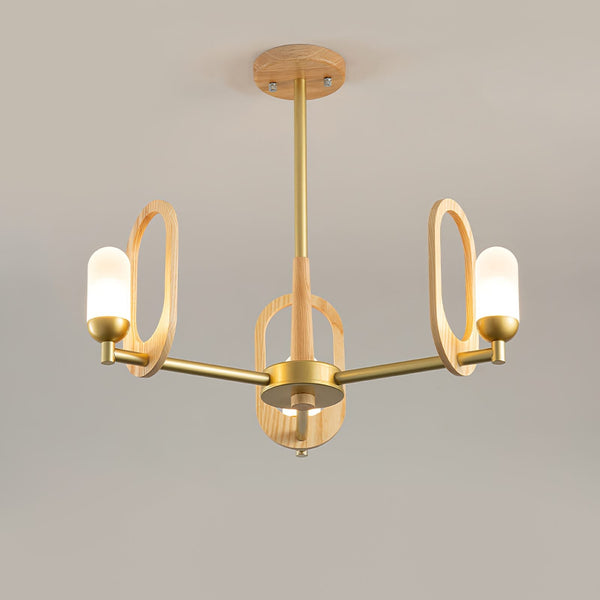 Wood Art Halo Chandelier