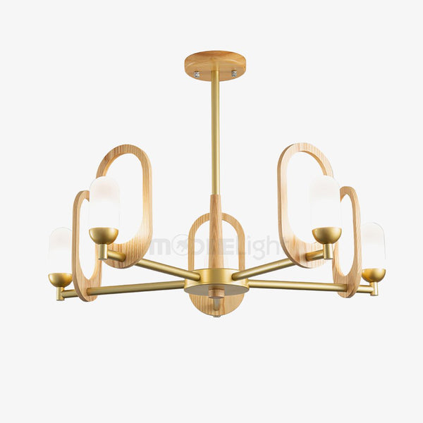 Wood Art Halo Chandelier