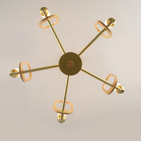 Wood Art Halo Chandelier