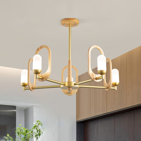 Wood Art Halo Chandelier