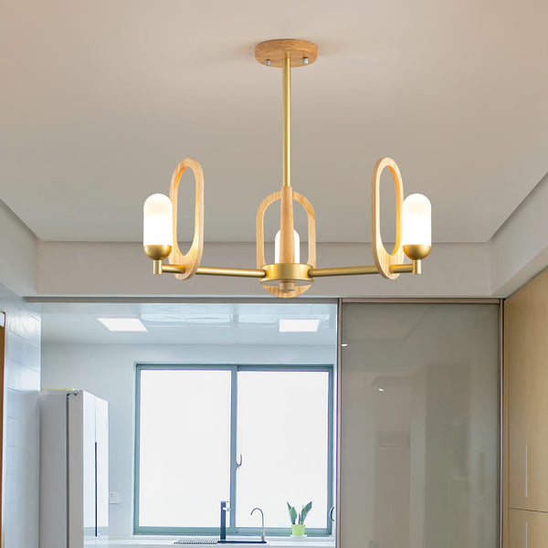 Wood Art Halo Chandelier