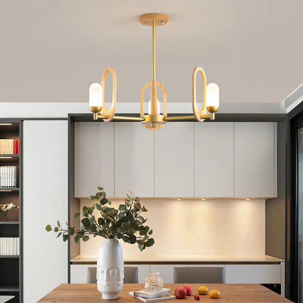 Wood Art Halo Chandelier