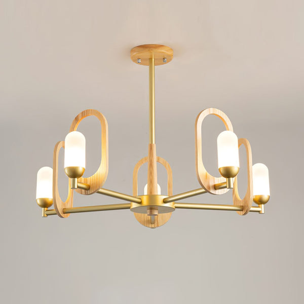 Wood Art Halo Chandelier