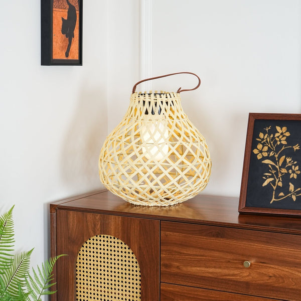 Woven Sphere Solar Lantern Outdoor Lamp