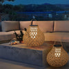 Woven Sphere Solar Lantern Outdoor Lamp