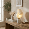 alabaster brass shell table lamp