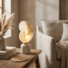 alabaster brass shell table lamp