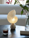 alabaster brass shell table lamp