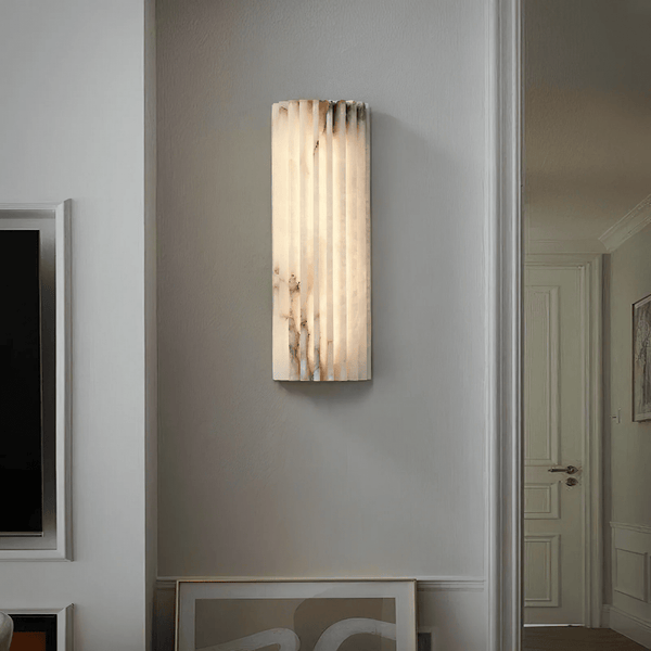 alabaster ribbed wall sconce led