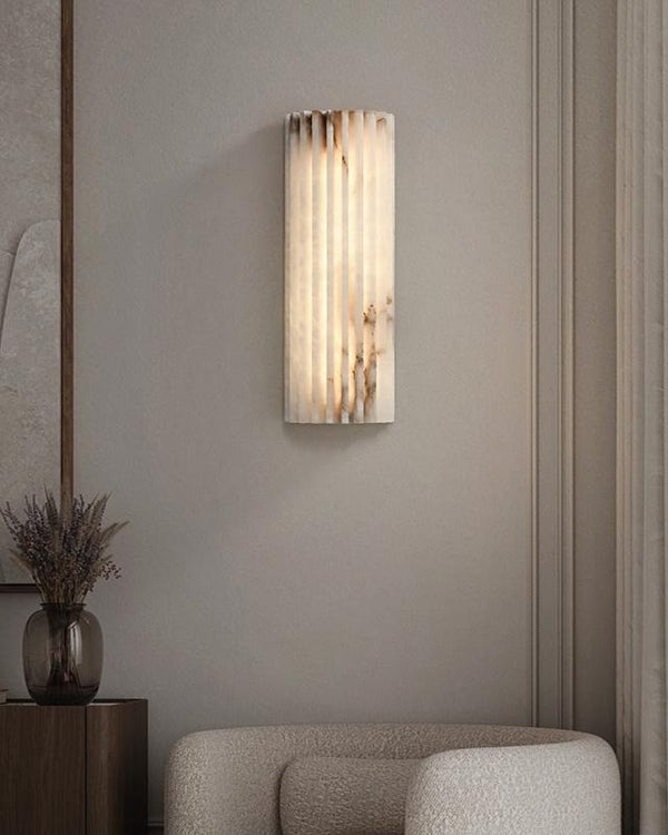 alabaster ribbed wall sconce led