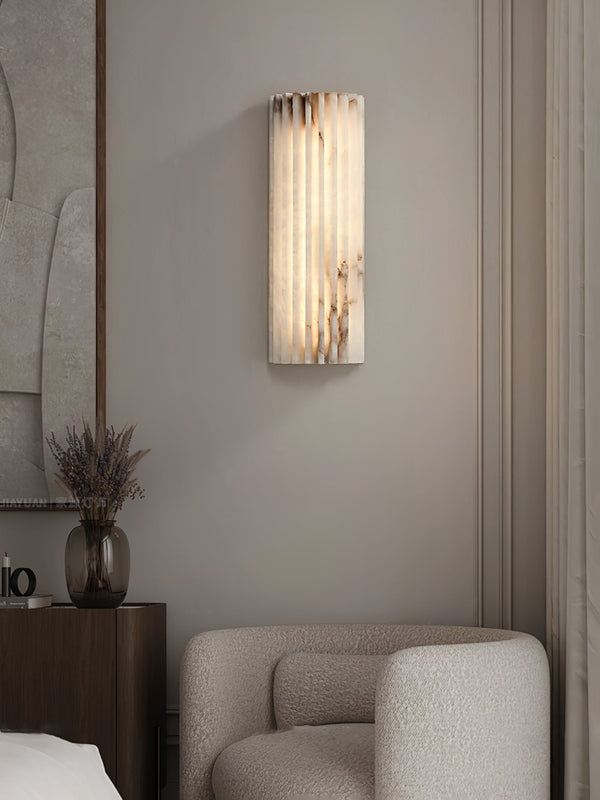 alabaster ribbed wall sconce led