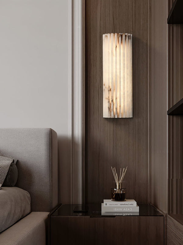 alabaster ribbed wall sconce led
