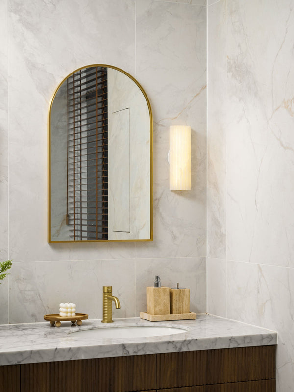 alabaster ribbed wall sconce led
