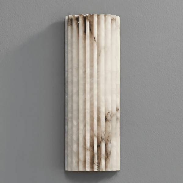 alabaster ribbed wall sconce led