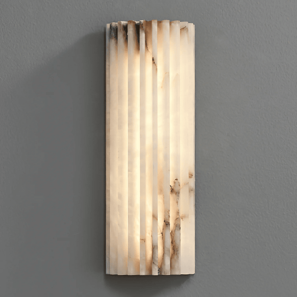alabaster ribbed wall sconce led