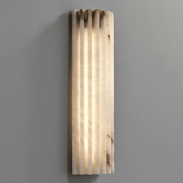alabaster ribbed wall sconce led