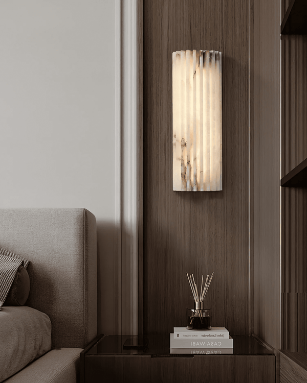 alabaster ribbed wall sconce led