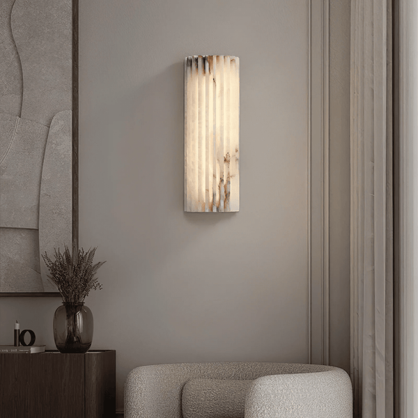 alabaster ribbed wall sconce led
