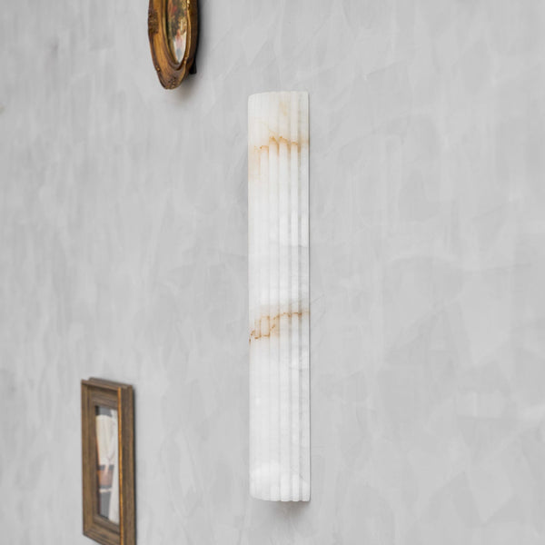 alabaster ribbed wall sconce led