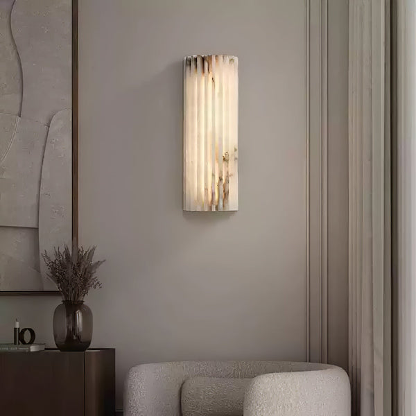 alabaster ribbed wall sconce led