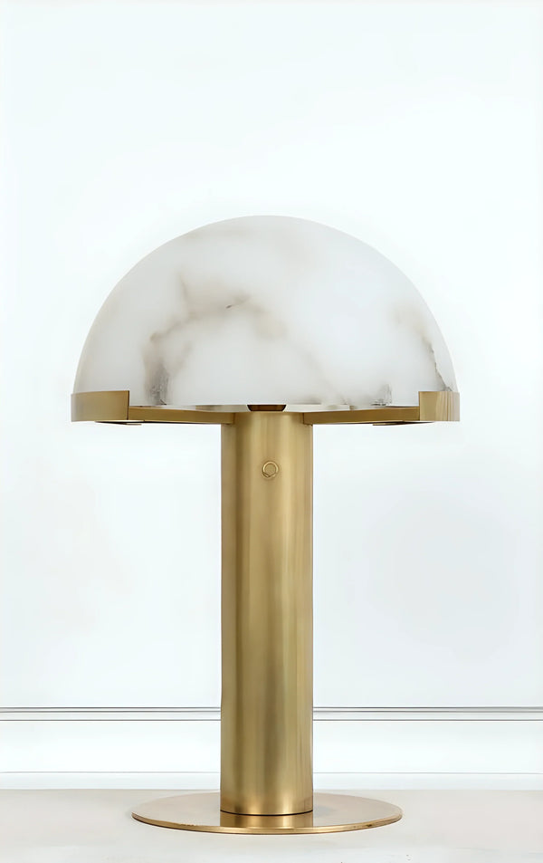 alabaster table lamp bronze gold bedside nightstand living room