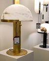 alabaster table lamp bronze gold bedside nightstand living room