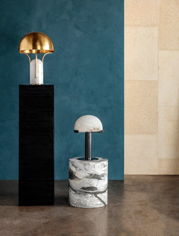 alabaster table lamp bronze gold bedside nightstand living room