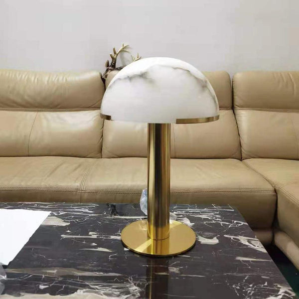 alabaster table lamp bronze gold bedside nightstand living room