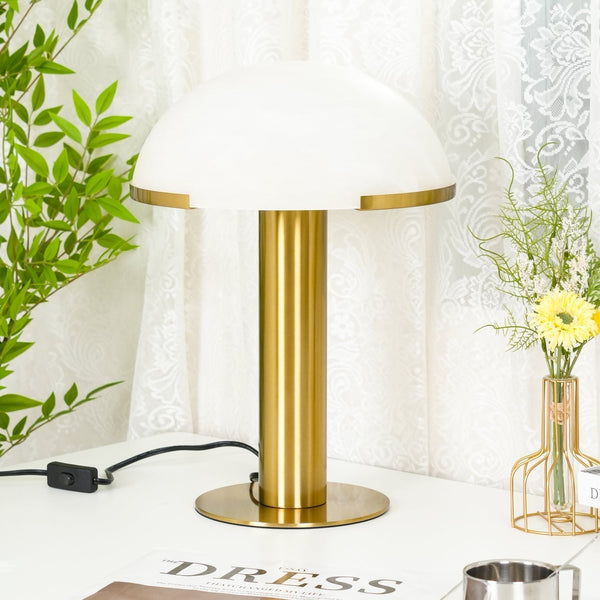 alabaster table lamp bronze gold bedside nightstand living room