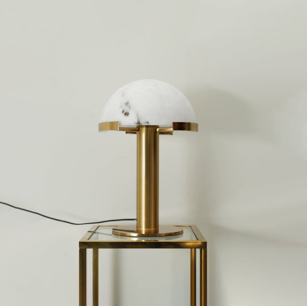 alabaster table lamp bronze gold bedside nightstand living room