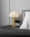 alabaster table lamp bronze gold bedside nightstand living room
