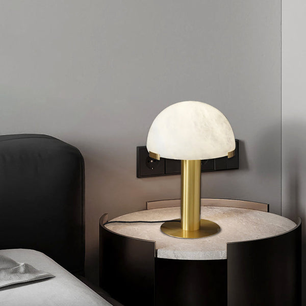 alabaster table lamp bronze gold bedside nightstand living room