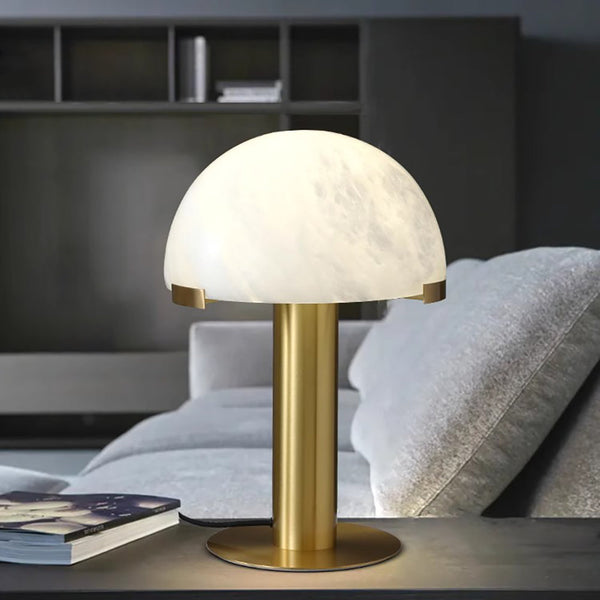 alabaster table lamp bronze gold bedside nightstand living room