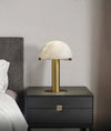 alabaster table lamp bronze gold bedside nightstand living room