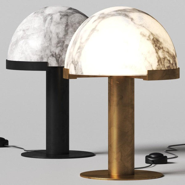 alabaster table lamp bronze gold bedside nightstand living room